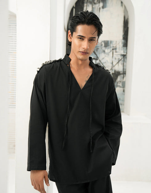 LINEN V-NECK SHIRT